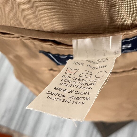 Chaps Blazer Men 42R Tan Camel Microfiber Soft Faux Suede Classic Career Jacket - Picture 9 of 16